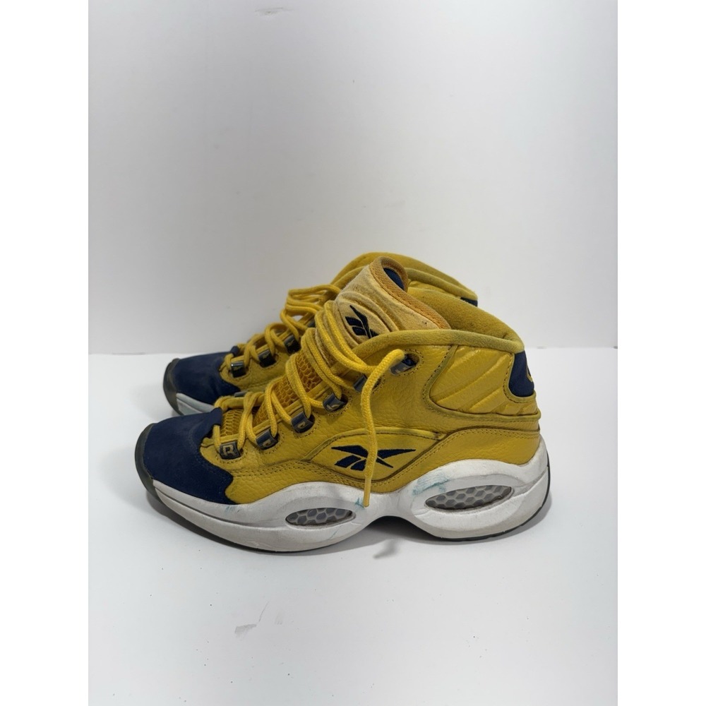 Vintage Reebok Question Iverson All Star Game Yellow Mid‎ Basketball Shoe Sz 6.5